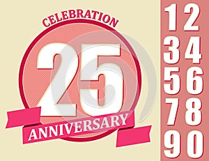 Anniversary Design set, Template celebration sign