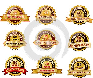 Anniversary gold badge set photo