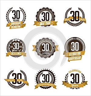 Anniversary Gold Badges 30th Years Celebrating