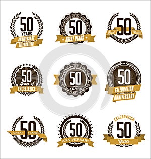 Anniversary Gold Badges 50th Years Celebrating