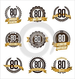 Anniversary Gold Badges 80th Years Celebrating