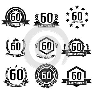 Anniversary logo 60th. Anniversary 60. Vector illustration