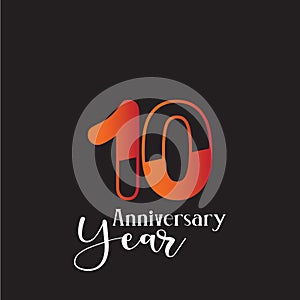 Anniversary Logo Vector Template Design Illustration orange black