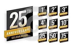 Anniversary logotype labels set design