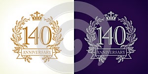 140 anniversary luxury logo.