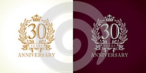 30 anniversary luxury logo.
