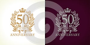 50 anniversary luxury logo. photo