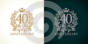 40 anniversary luxury logo.