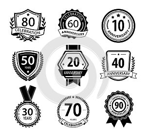 Anniversary sign collection, retro design