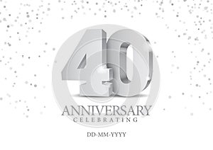 Anniversary 40. silver 3d numbers.