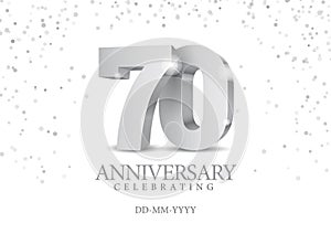 Anniversary 70. silver 3d numbers