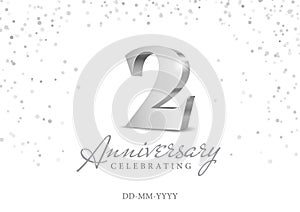 Anniversary 2. Silver 3d numbers