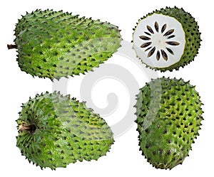 Annona muricata.oursop fruit Sugar Apple,ustard apple isolated photo