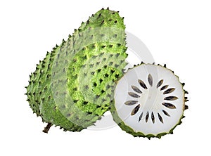 Annona muricata.Soursop fruit Sugar Apple ,custard apple  isolated