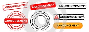 announcement rectangle and circle stamp label sticker sign attention important information