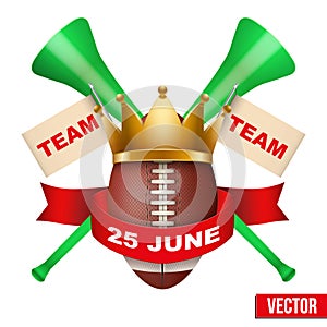 Announcement Sporting Poster with Football Ball.