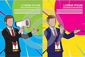 Announcer graphic element illustration set