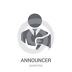 Announcer icon. Trendy Announcer logo concept on white background from Marketing collection