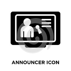 Announcer icon vector isolated on white background, logo concept