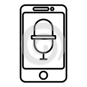 Announcer smartphone icon, outline style