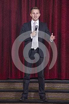 Announcer on stage photo