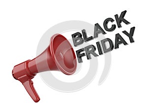 Announcing black friday sale with a megaphone