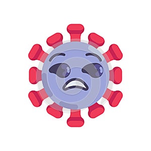 Annoyed Coronavirus emoticon flat icon