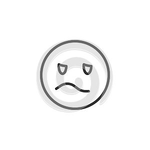 Annoyed emoji face line icon