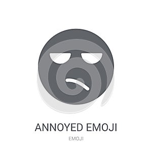Annoyed emoji icon. Trendy Annoyed emoji logo concept on white b