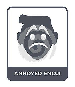 annoyed emoji icon in trendy design style. annoyed emoji icon isolated on white background. annoyed emoji vector icon simple and