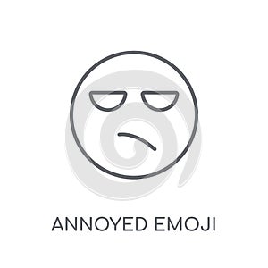 Annoyed emoji linear icon. Modern outline Annoyed emoji logo con