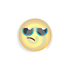 Annoyed emoticon flat icon