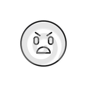 Annoyed emoticon outline icon