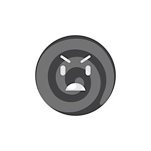 Annoyed emoticon vector icon