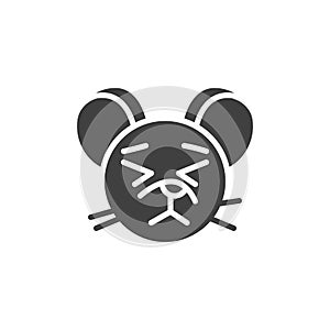 Annoyed rat emoticon vector icon