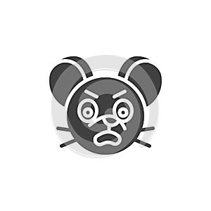 Annoyed rat emoticon vector icon