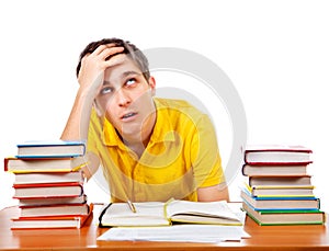 Annoyed Student with the Books