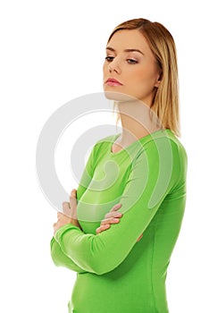 Annoyed woman with arms crossed.