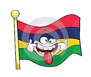 Annoying cartoon illustration of Mauritius flag