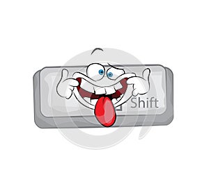 Annoying cartoon illustration of shift key