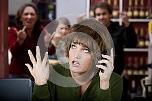 Annoying woman on her cell phone