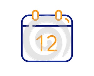 Annual calendar line icon. Date reminder sign. Vector