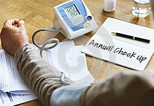 Annual Check Up Yearly Evaluation Assessment Concept photo