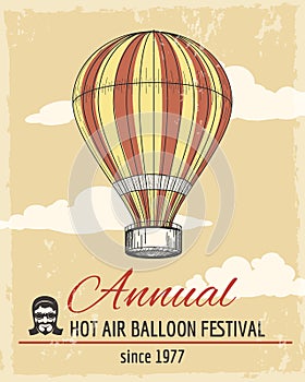 Annual festival of ballooning retro poster