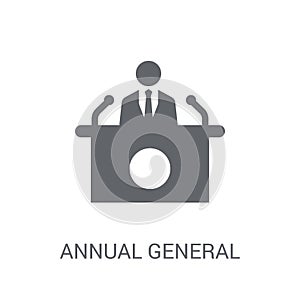 Annual general meeting (AGM) icon. Trendy Annual general meeting