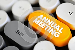 Annual Meeting is a regularly scheduled gathering that takes place once a year photo