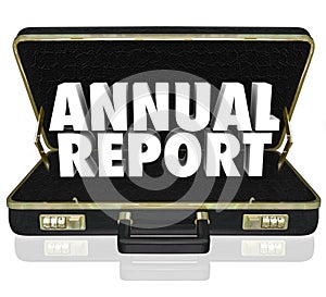 Annual Report Briefcase Words Financial Statement