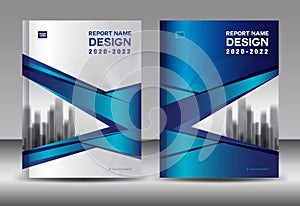 Annual report brochure flyer template, Blue cover design, business advertisement, magazine ads, catalog vector