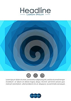 Annual report with geometrical figures.