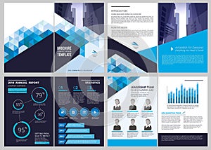 Annual report template. Simple document financial magazine cover business brochure vector design layout